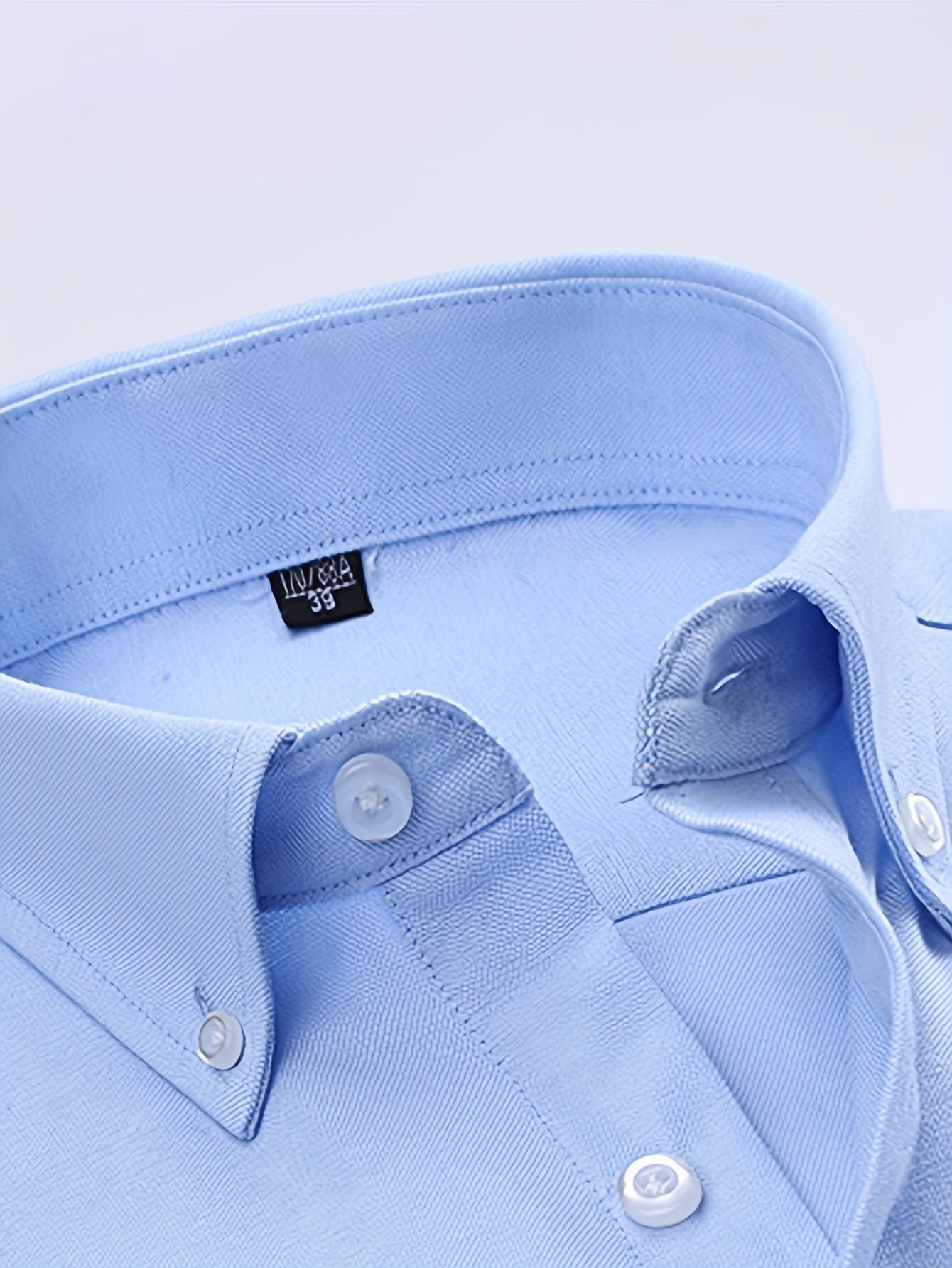 Men'S Oxford Cloth Shirt Two-Piece Set Durable and Wear-Resistant Business Casual Suit Versatile Commuter Outfit Solid Color Button-Up Shirt