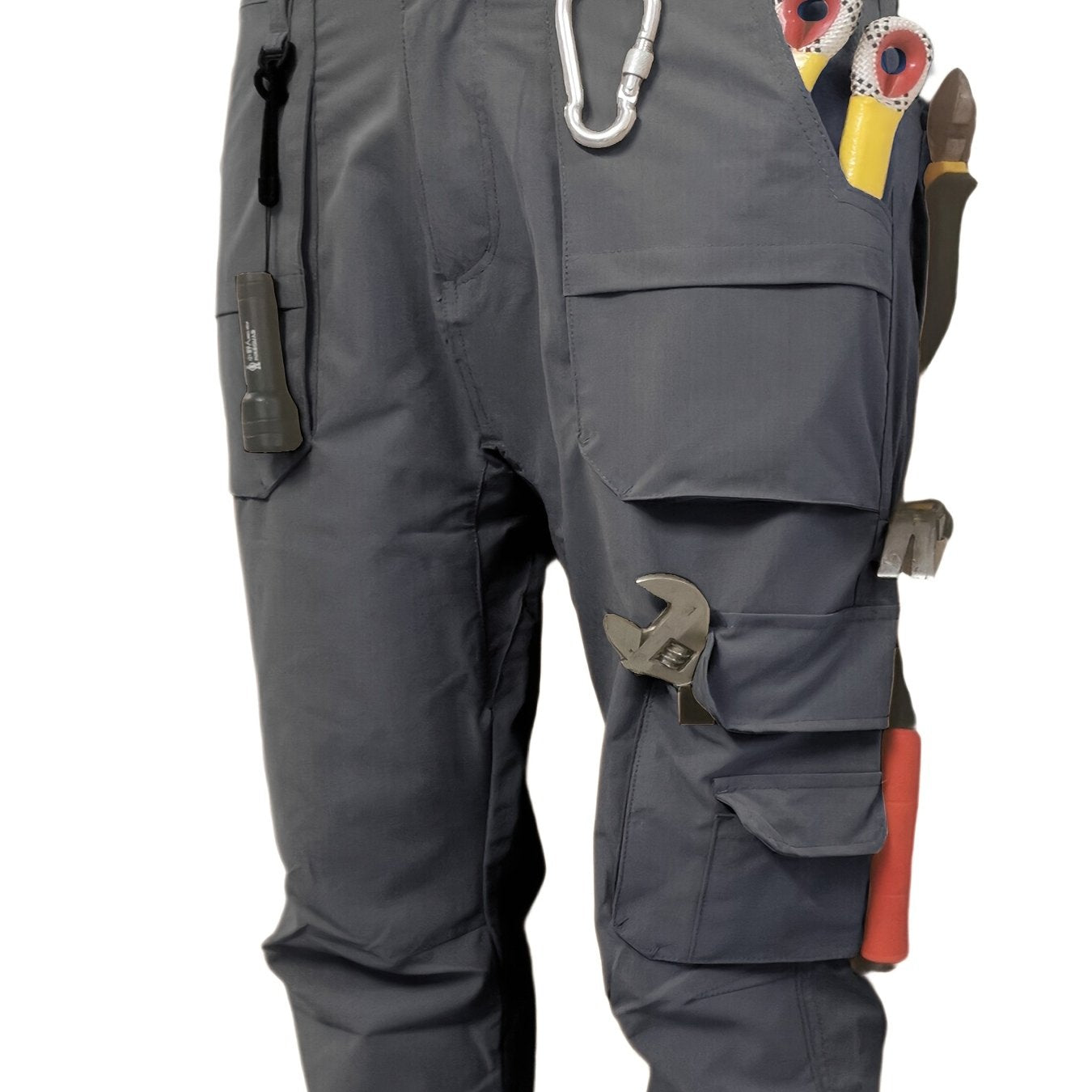 Pantalon cargo robuste grande taille pour homme – multi-poches avec système MOLLE, passants de ceinture et poches zippées, coupe droite, idéal outdoor, randonnée, chasse et camping