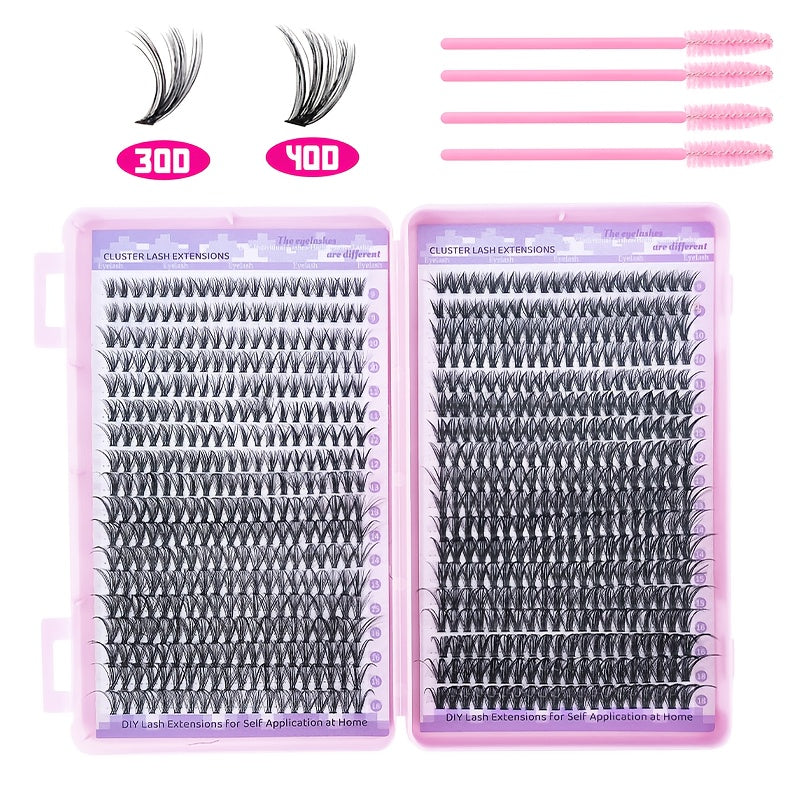 Kit DIY d’Extensions de Cils – Longueurs Mélangées 9-16 mm, Cils Individuels Effet Naturel en Différentes Densités (30D/40D/50D/60D/80D/100D), Débutant-Friendly et Réutilisables, D-Curl Wispy, Style Cat Eye et Fox, Parfait pour Soirées
