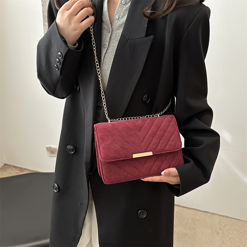 Sac mini carré chic pour femmes – Style rétro, épaule simple et unique, léger avec chaîne métallique, idéal pour quotidien et déplacements