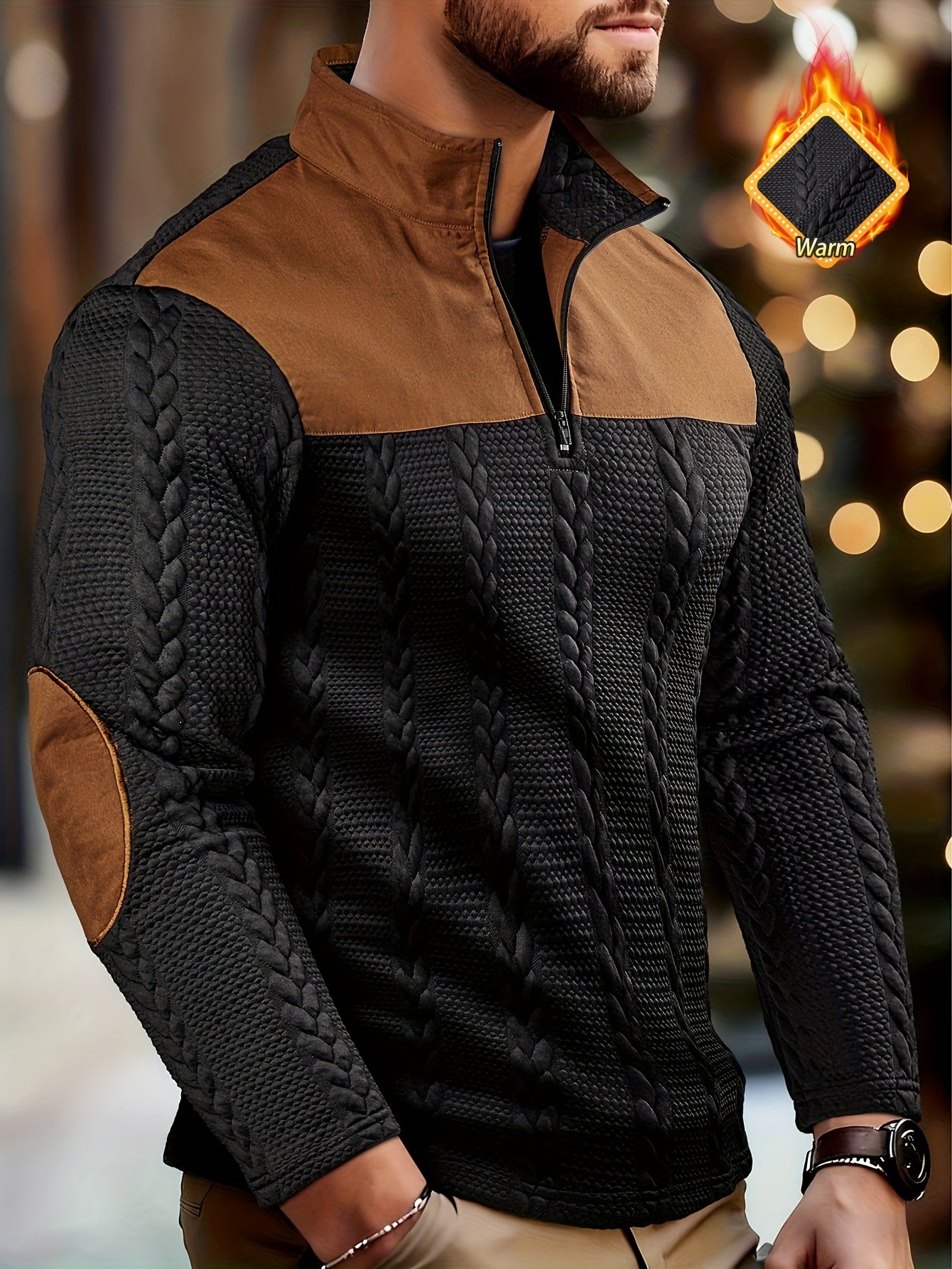 Henley Homme – Automne/Hiver, Manches Longues, Color Block et Zip