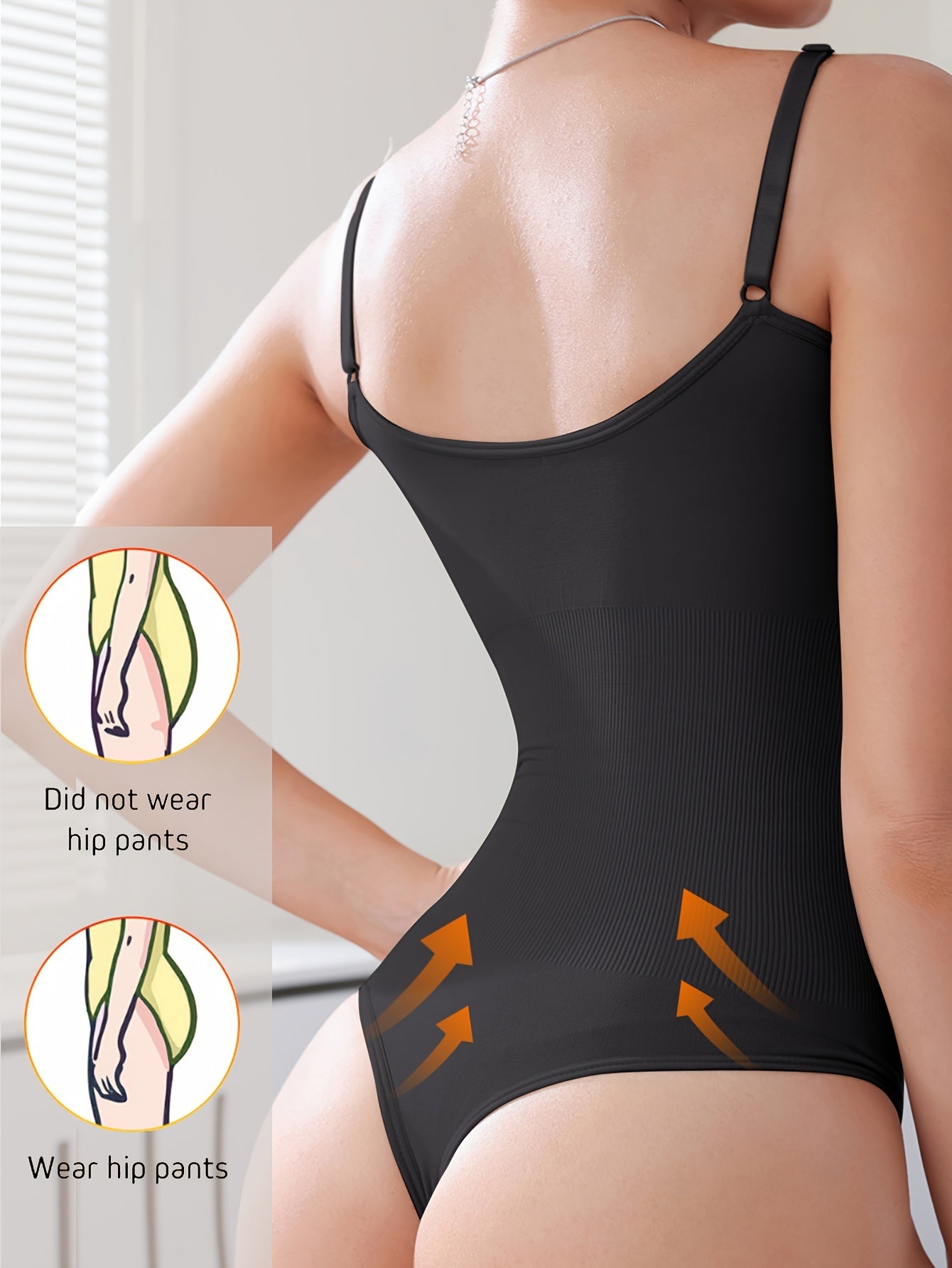 Body femme élégant couleur unie, dos nu, maintien élevé avec contrôle du ventre et effet amincissant, mélange nylon-élasthanne, parfait pour tenue décontractée