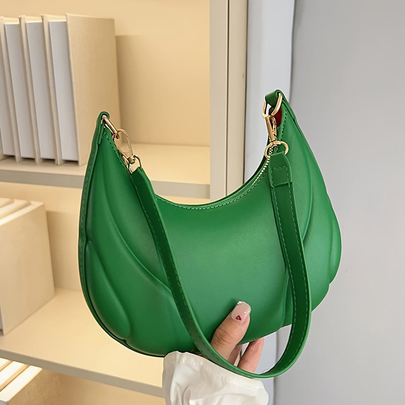 Sac épaule femme style français – quincaillerie dorée, fermeture zippée, sangle réglable, brun foncé/blanc/noir, sac bandoulière polyvalent pour travail, sorties et voyages, doublure douce.