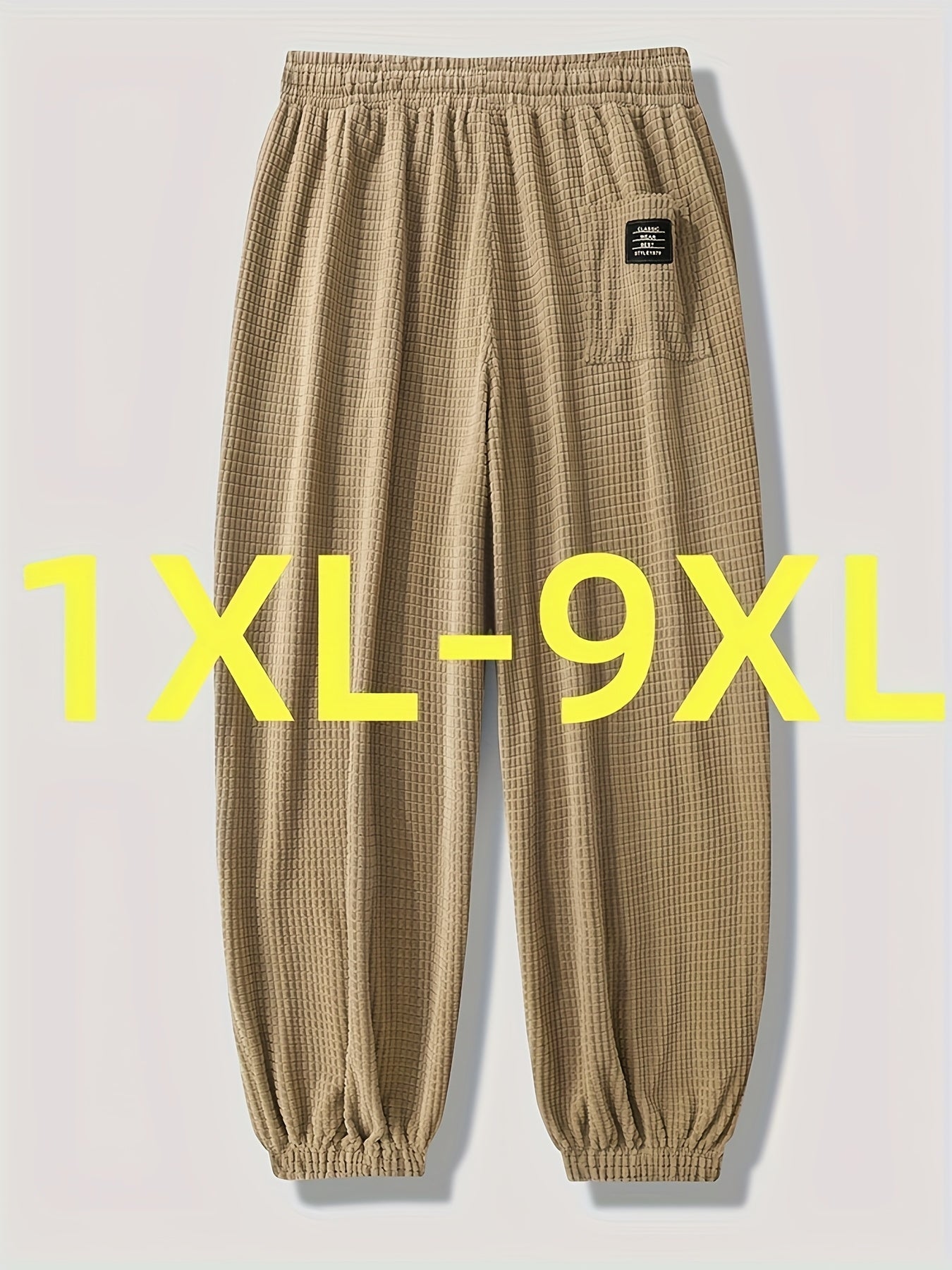 Joggers en velours côtelé grande taille pour homme – coupe décontractée, taille élastique à cordon, poches latérales, confortables pour tenue décontractée, sneakers hautes assorties