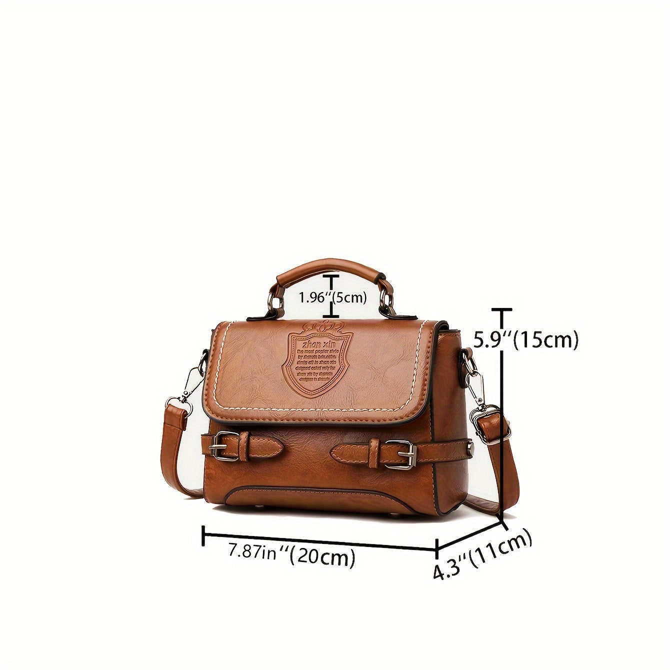 Mini sac vintage – bandoulière réglable, boucle élégante