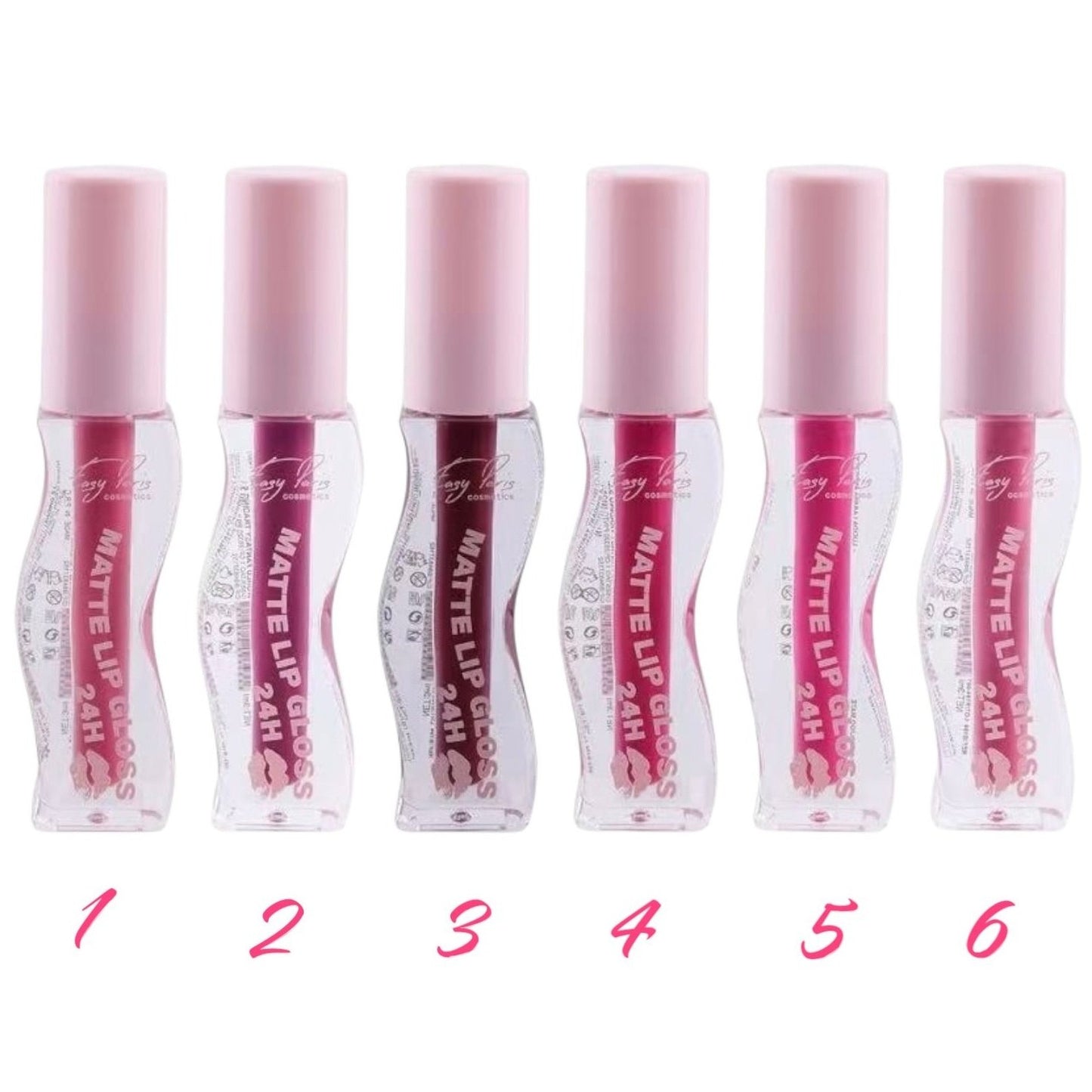 Rouge à Lèvres Liquide Mat 24 H – Ultra Pigmenté, Teintes Intenses Rose et Bourgogne, Fini Doux Mat, Jusqu’à 6 Couleurs Disponibles