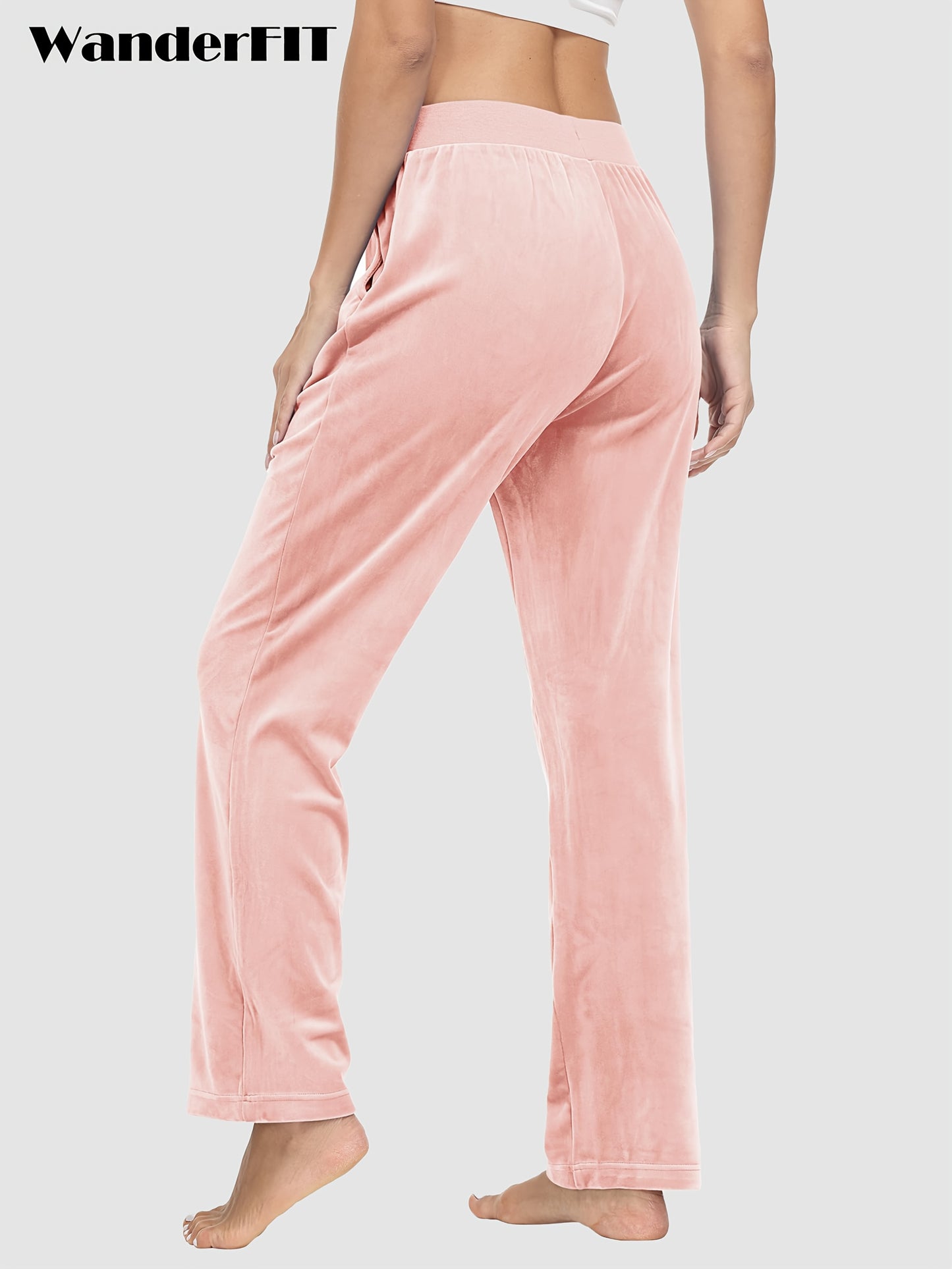 Pantalon Femme en Velours Doux avec Poches – Style Décontracté et Confortable