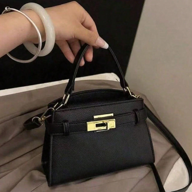 Sac à Main Femme Élégant Business Décontracté – Tote Structuré avec Finitions Dorées et Fermoir à Boucle, Design Durable et Facile à Nettoyer, Idéal pour le Bureau, le Voyage ou en Cadeau