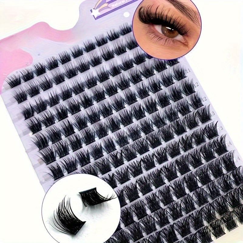 140/168pcs Faux Cils en Touffes Imitation Fourrure d’Écureuil – Courbure D 0.07mm, Longueurs Mixtes 9-16mm, Effet Naturel, Réutilisables et Hypoallergéniques