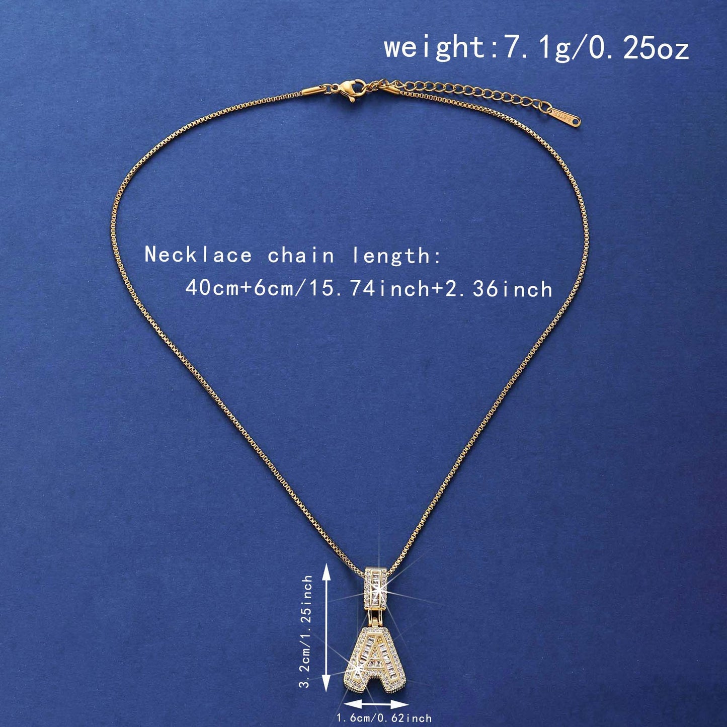 Collier femme style hip-hop avec pendentif lettre, cuivre plaqué or 18K et zirconia synthétique, chaîne plaquée or 18K, bijou élégant pour usage quotidien ou occasions spéciales