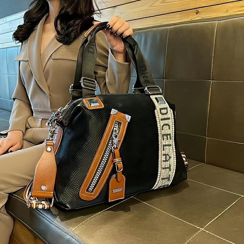 Sac Cabas Tendance pour Femmes – Sac Grande Capacité avec Décoration en Strass Brillant