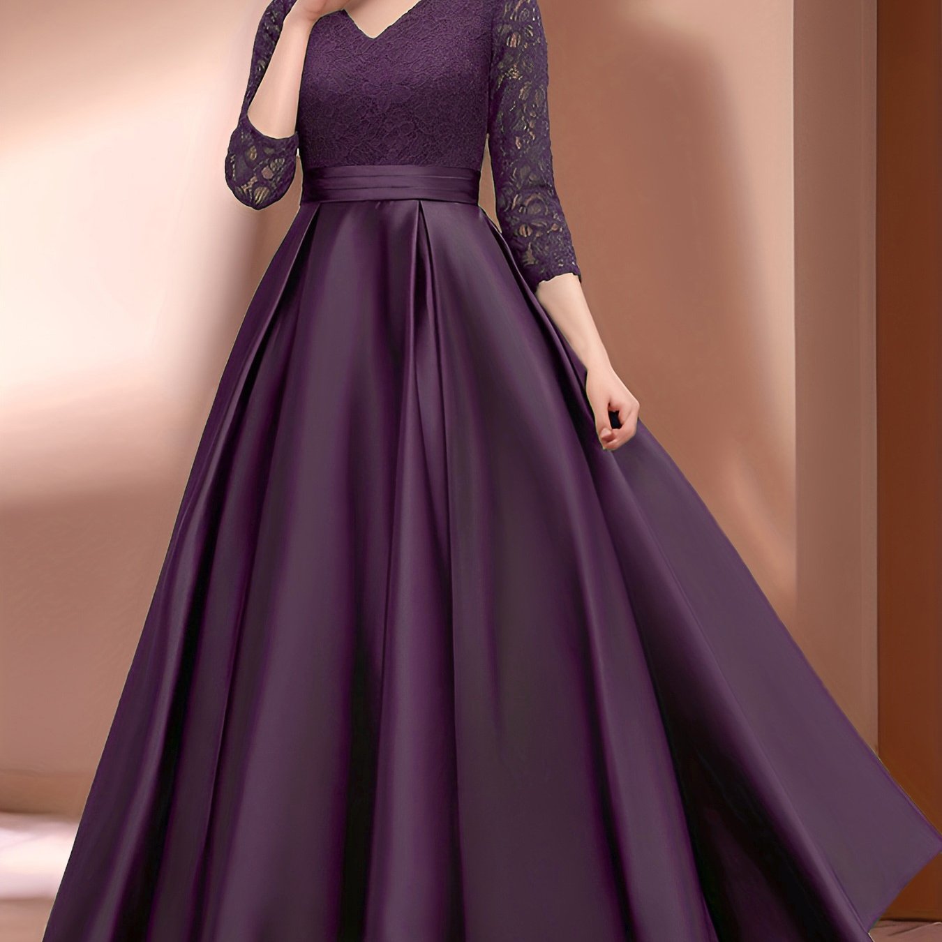 A Stylish And Elegant Lace Embroidered Dress for Women, Suitable for Parties Or Formal Occasions, Whether Casual Or Dressy.