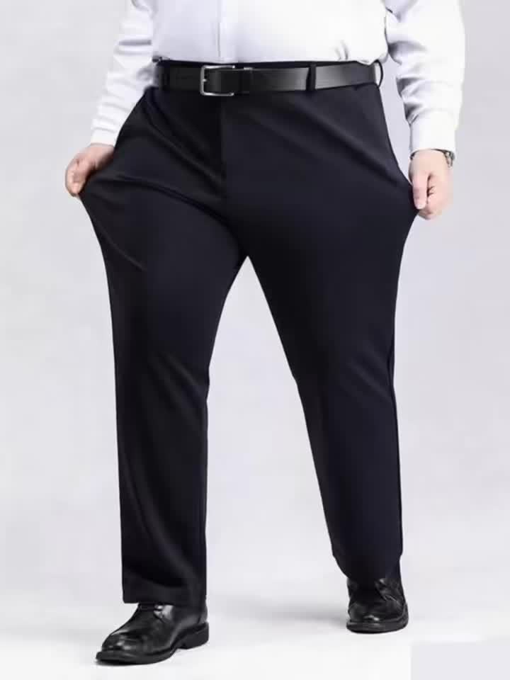 Pantalons Homme Classiques – Jambe Large, Anti-Rides, Stretch, Business & Formels, Loose Fit