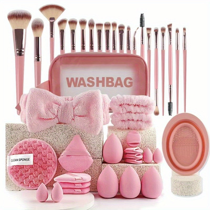 Set Maquillage 42 Pièces – Pinceaux, Éponges & Accessoires Complets