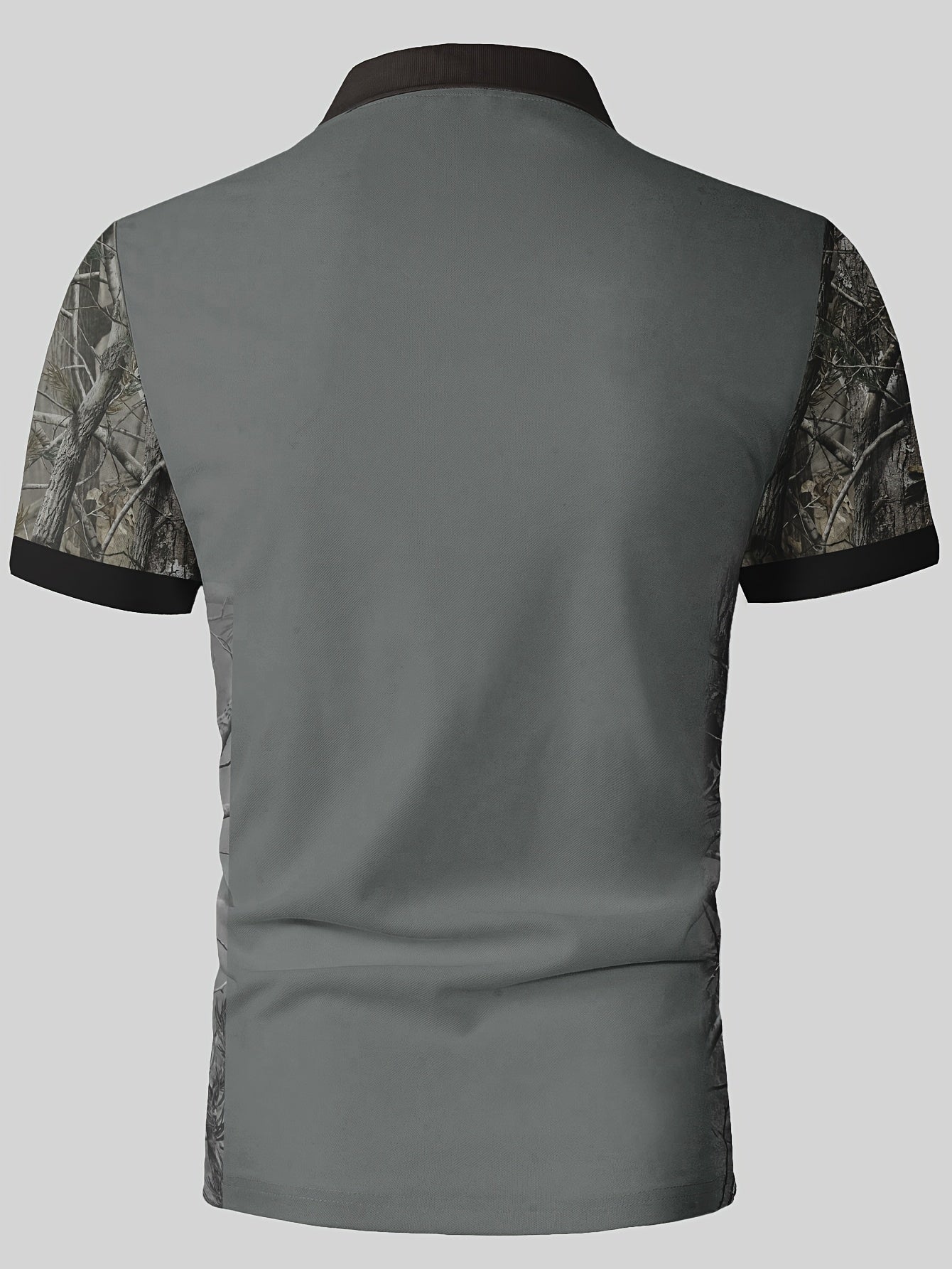 Men's Deer Head Print Camouflage Patchwork Fashion Shirt