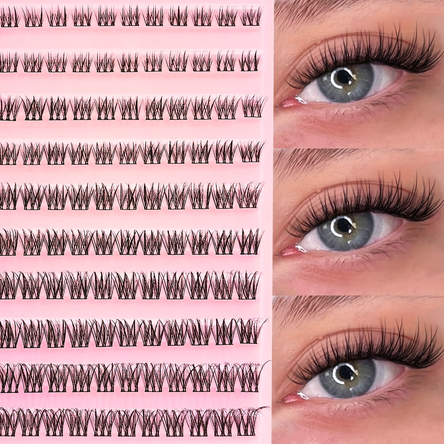 120 Touffes de Cils DIY – 8-16mm, Naturels et Fins, Réutilisables, Idéal Halloween, Noël, Saint-Valentin, Mariages et Plus