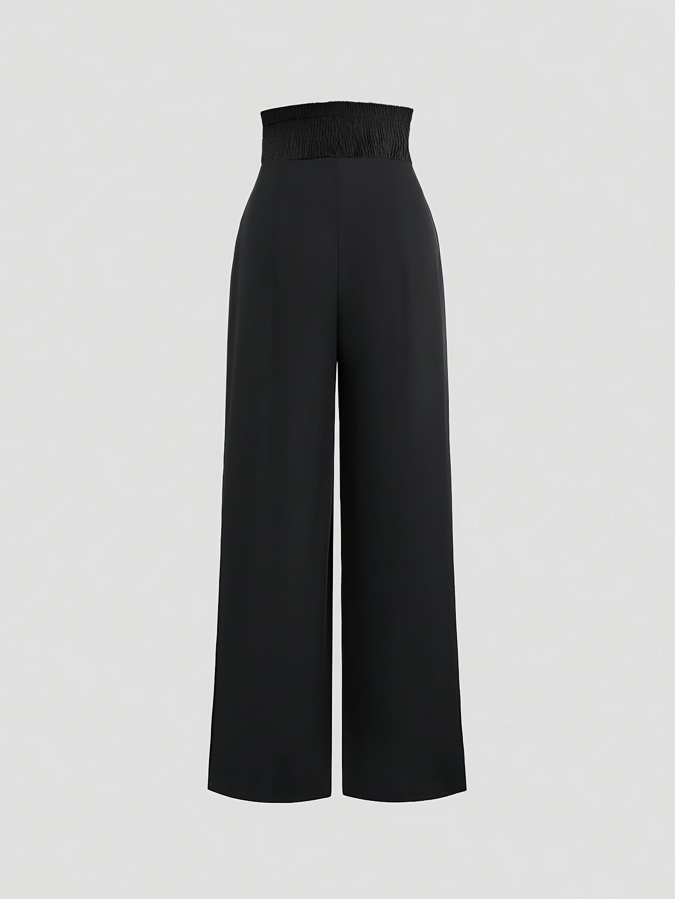 Pantalon Femme Taille Haute – Jambe Large, Élégant, Boutons, Bureau et Décontracté, Tous Saisons