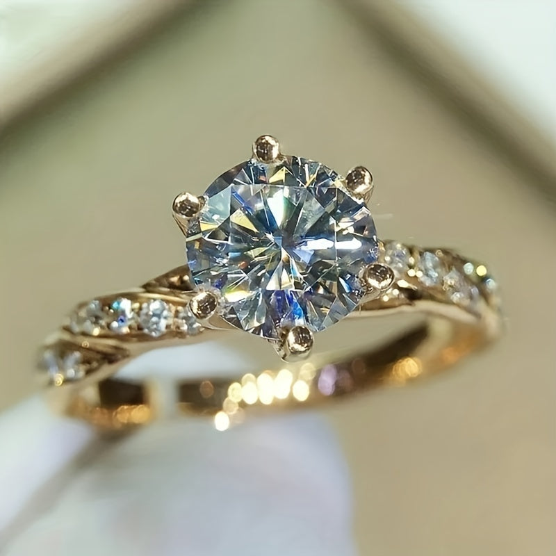 A Promise Ring for Women Featuring a Sparkling Zirconia Set in a 6 Prong Design, Ideal for Engagements, Weddings, Or As a Party Accessory. It'S a Perfect Anniversary Present for Her