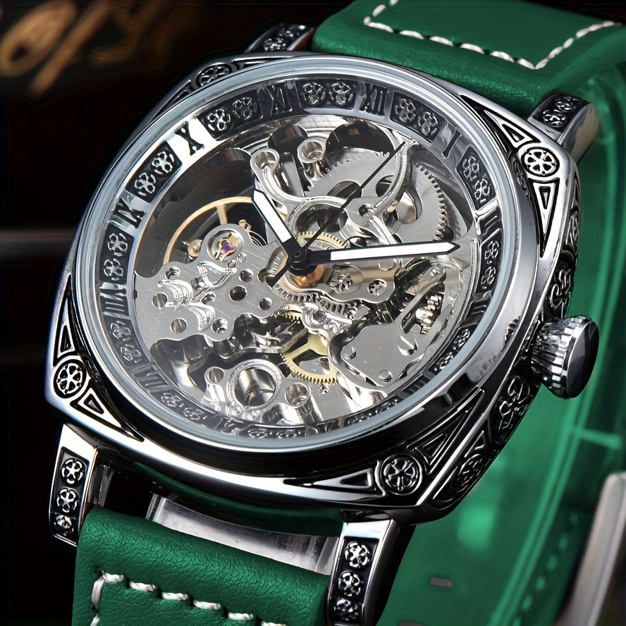 Business fashion Men's watches, mechanical movements, automatic mechanical watches, artificial leather straps, best-selling watches for young men to give to their boyfriends and husbands. There are multiple colors to choose f