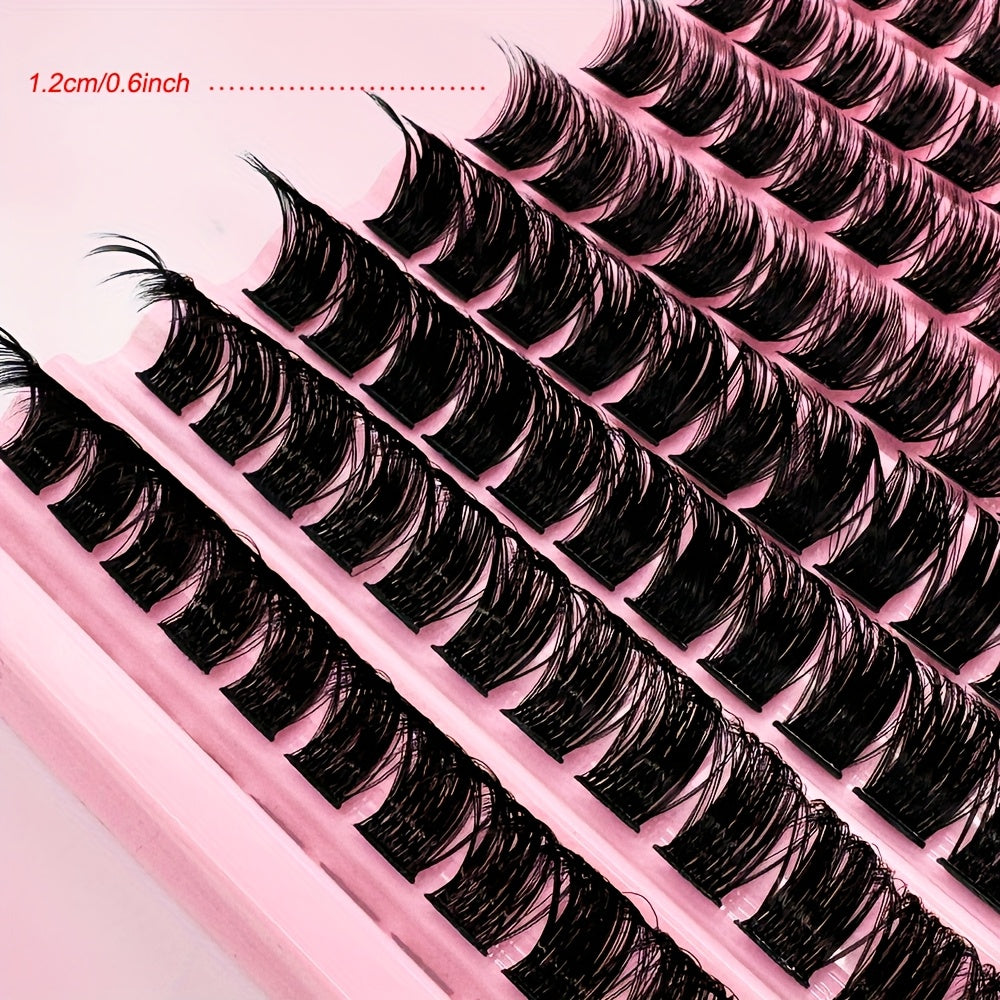 120 Touffes de Cils 8-16mm Mix – Cils Individuels en Faux Mink Souples, Courbure D, Noirs et Fluffy, Effet Naturel, Confortables et Faciles à Poser