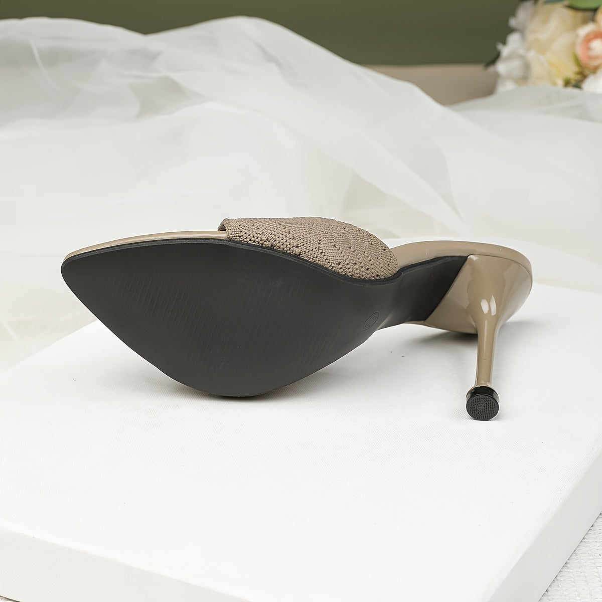 Mules Élégantes à Talons Aiguilles pour Femme – Bout Ouvert, Talons Ultra-Hauts, Tige en Microfibre, Semelle Antidérapante en Caoutchouc, Parfaites pour Mariages, Soirées, Bureau et Événements Extérieurs – Sandales de Soirée