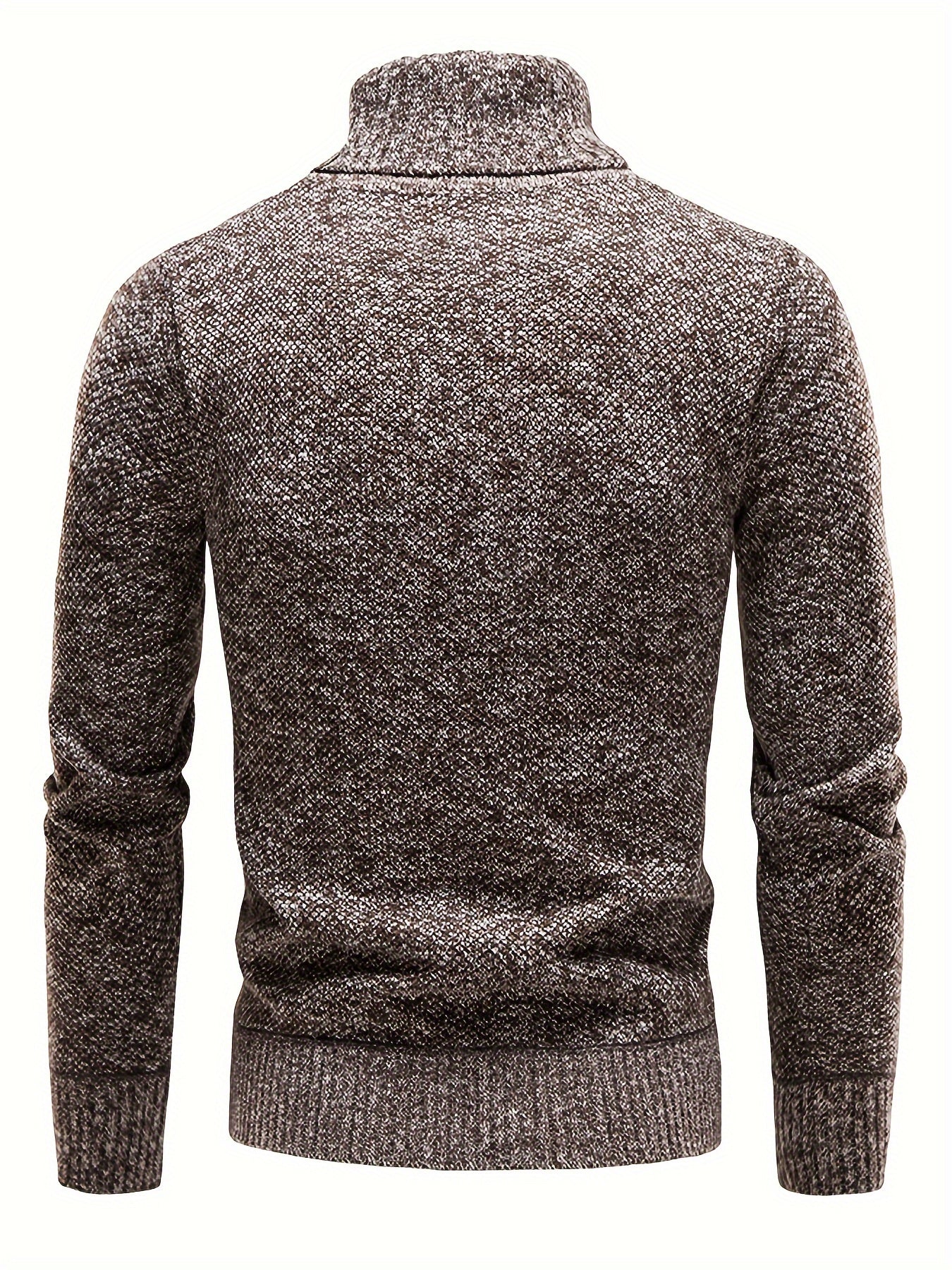 Men'S High-Neck Thickened Fleece Sweater for Autumn And Winter, Casual Pullover Knit Top.
