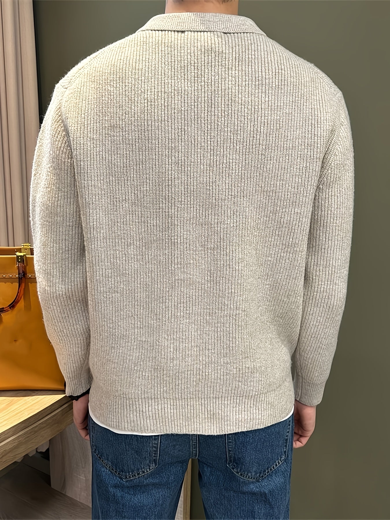 Men'S Casual Light Polo Shirt - Soft Stretch Knit Sweater with Button Front, Long Sleeve, Regular Fit for Fall/Winter, Office & Casual Attire - Everyday Essential, Winter Clothing, Classic Collar, Durable Construction, Stylis