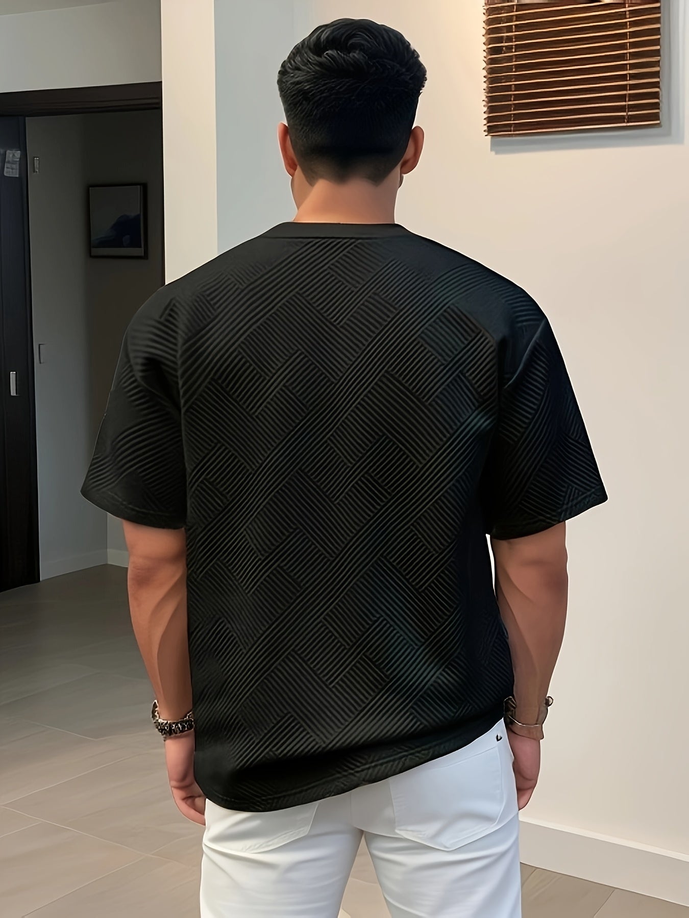 Men's Solid Color Summer Simple Fashion Casual Top, Crew Neck T-Shirt, Suitable for Husband Gift and Father's Day Present