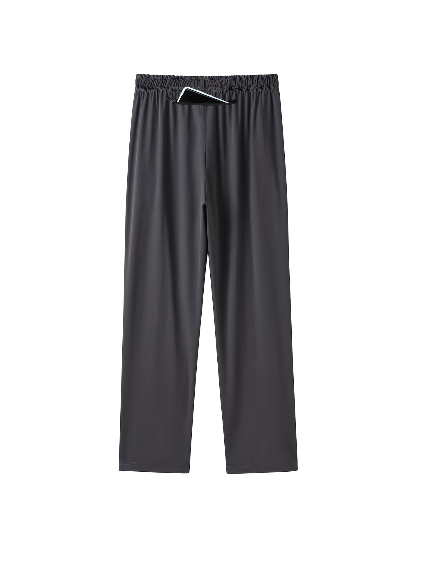 Pantalons Sport Homme Grande Taille – Jambe Droite, Polyester Stretch, Cordon Élastique, Tout Saison