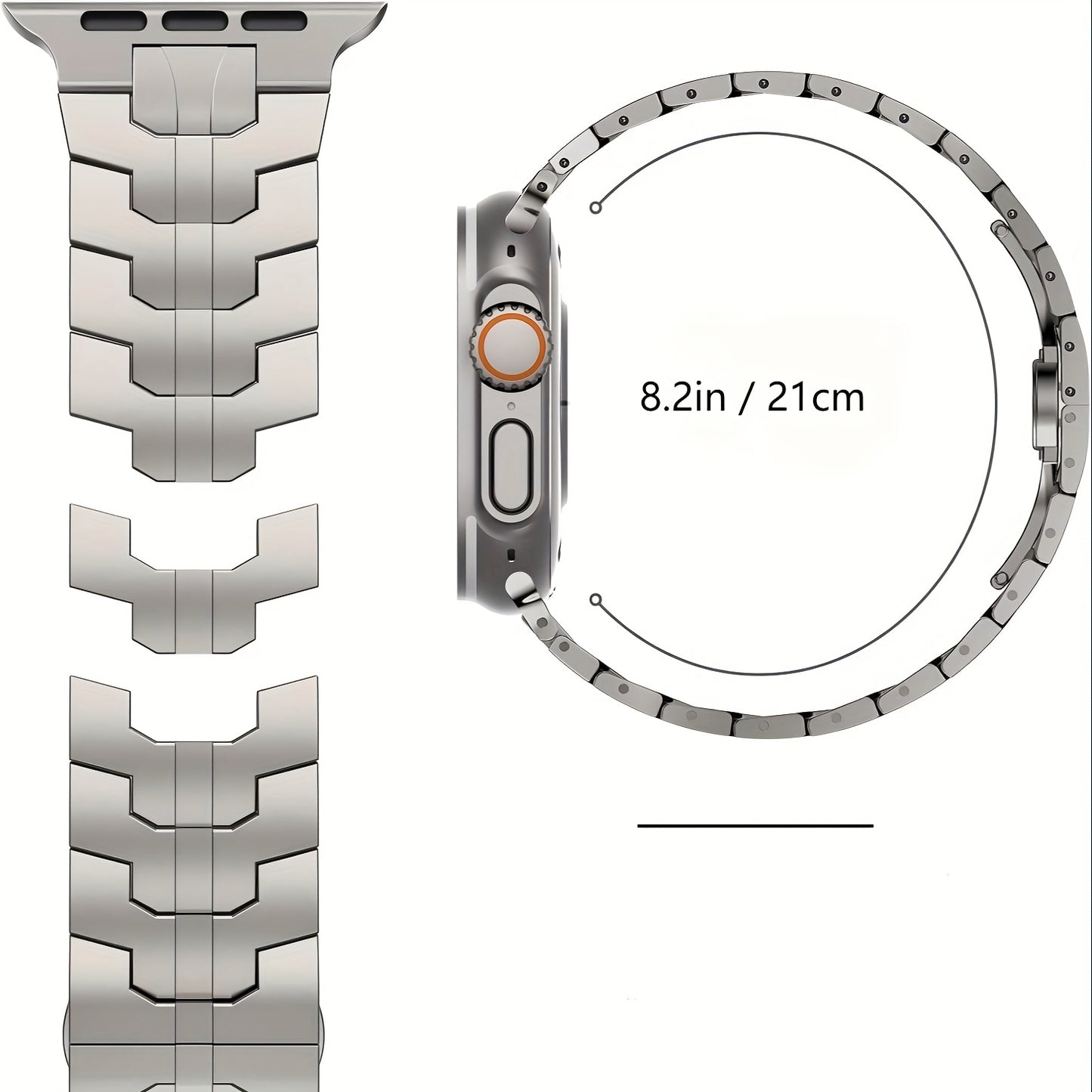 Bracelet Compatible Ultra 2/49 mm, Ultra/Series 9–1 & SE 2 – Bracelet de Remplacement en Titane Grade 2 Haute Résistance, Fermoir Magnétique Ajustable 22 mm, Léger & Durable, Prêt à Offrir