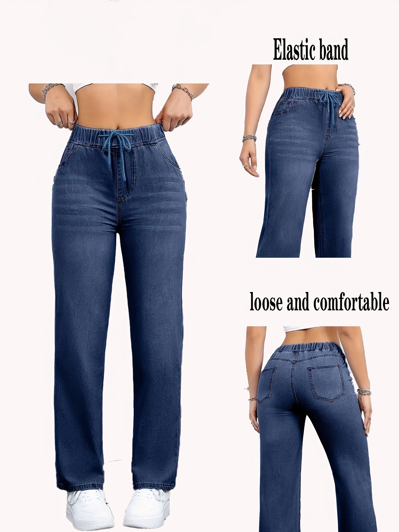 Jeans à taille élastique pour femmes