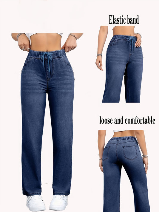 Jeans à taille élastique pour femmes