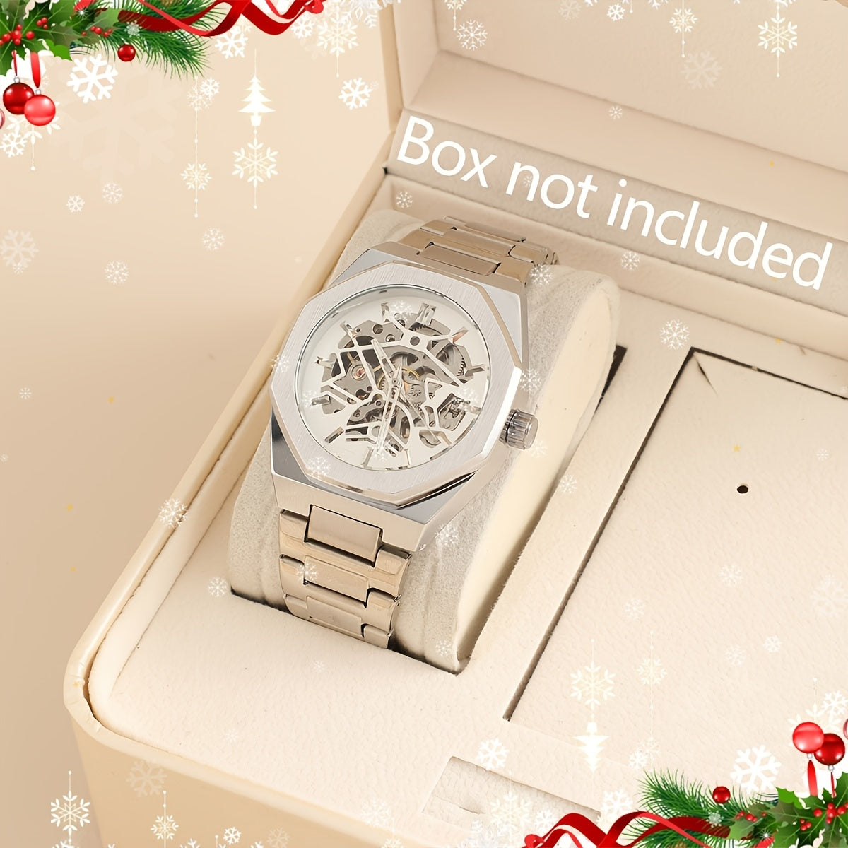 Montre Homme de Luxe Automatique – Cadran Noir en Acier Inoxydable, Boîtier et Cadran en Alliage, Design Élégant, Style Professionnel, Idéale pour Homme, Cadeau Parfait pour Noël, Halloween et Nouvel An