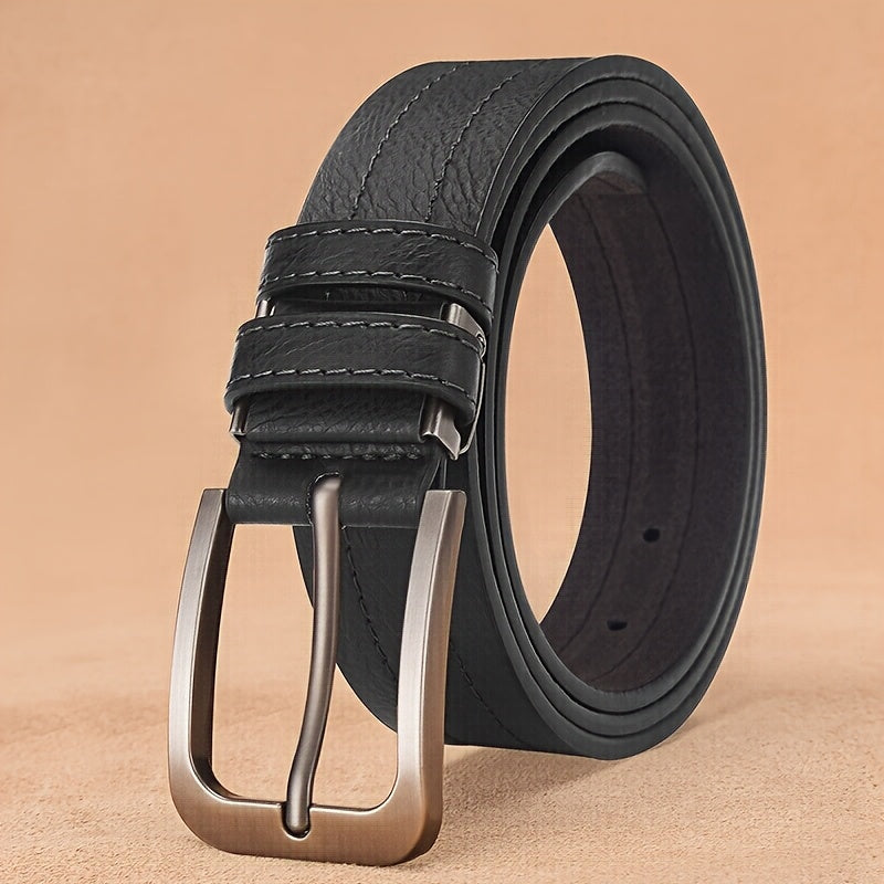 Lot de 2 Ceintures Homme Luxe Légère – Boucle Carrée Classique, Longueur Ajustable, Parfaites pour Jeans et Pantalons Habillés, Ceintures Élégantes Noir et Marron Foncé