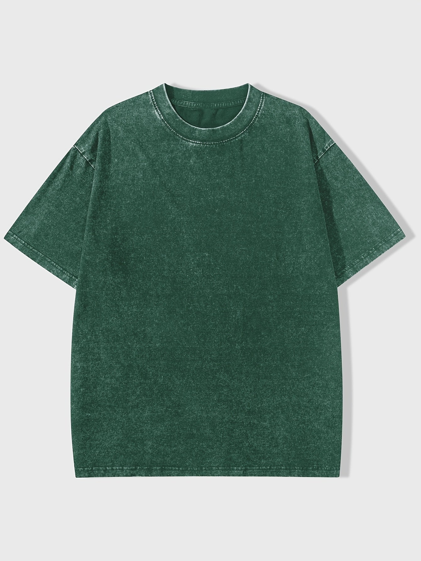 Men's loose-fit 220g T-shirt - Loose round neck, short sleeve, casual pink T-shirt with vertical stripe pattern. Comfortable and suitable for all seasons, available in plus sizes. Ideal for casual wear and layering (machine w