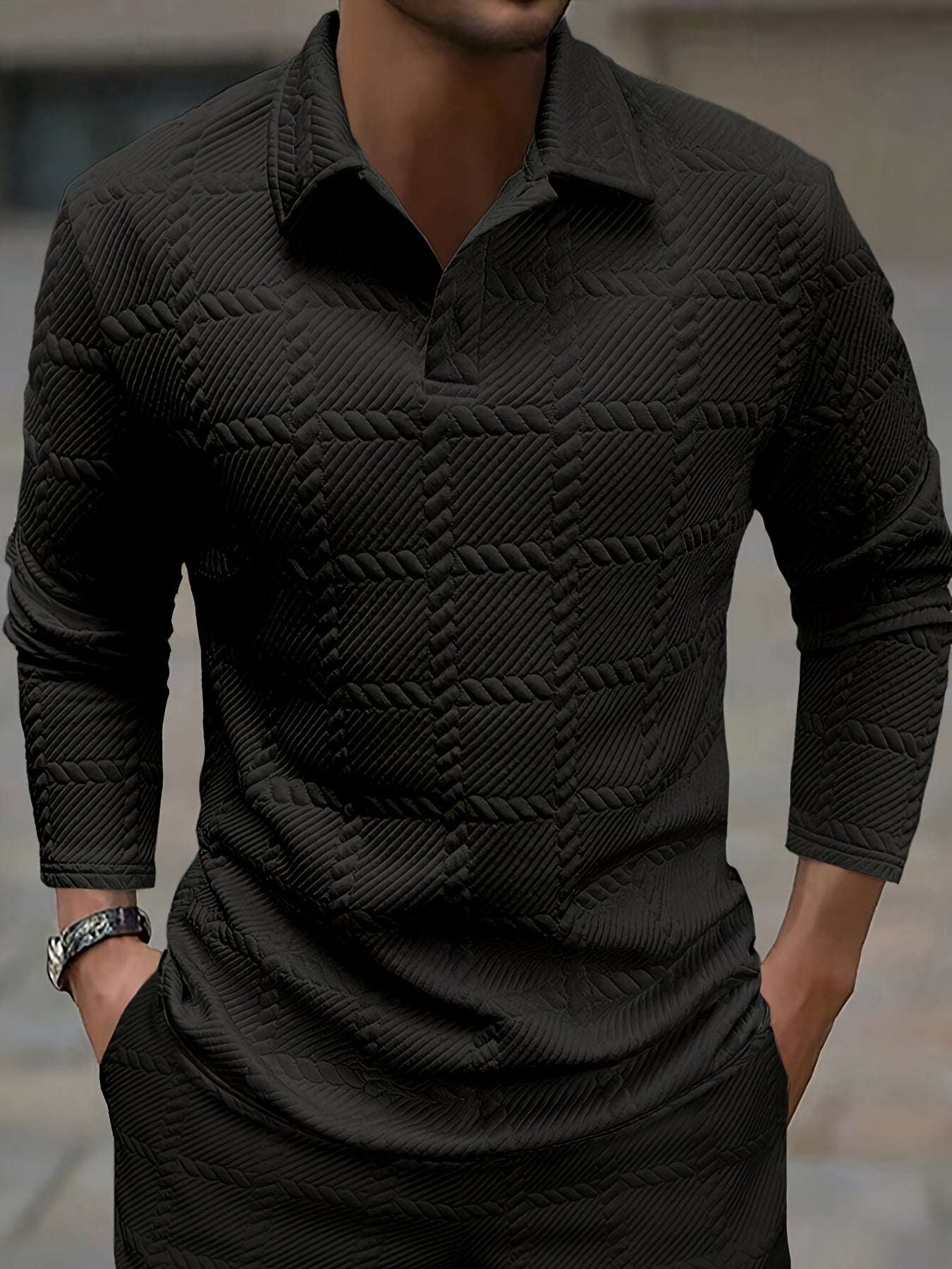 New Men'S POLO Shirts for Spring And Autumn, Stylish And Casual Knitted Jacquard T-Shirts for Men.