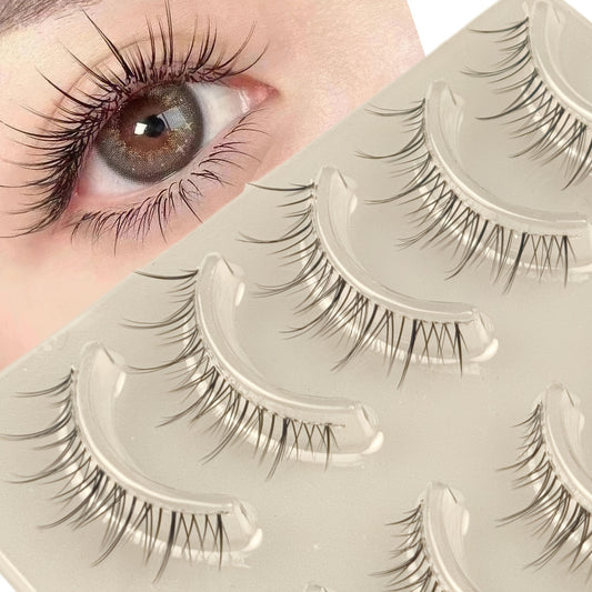 Set de 5 ou 10 Paires de Faux Cils — Curl 3D Réutilisables, Épaisseur 0,07 mm, Longueurs 6-15 mm, Styles Doll et Cosplay, Parfait pour Maquillage et Costumes Festifs