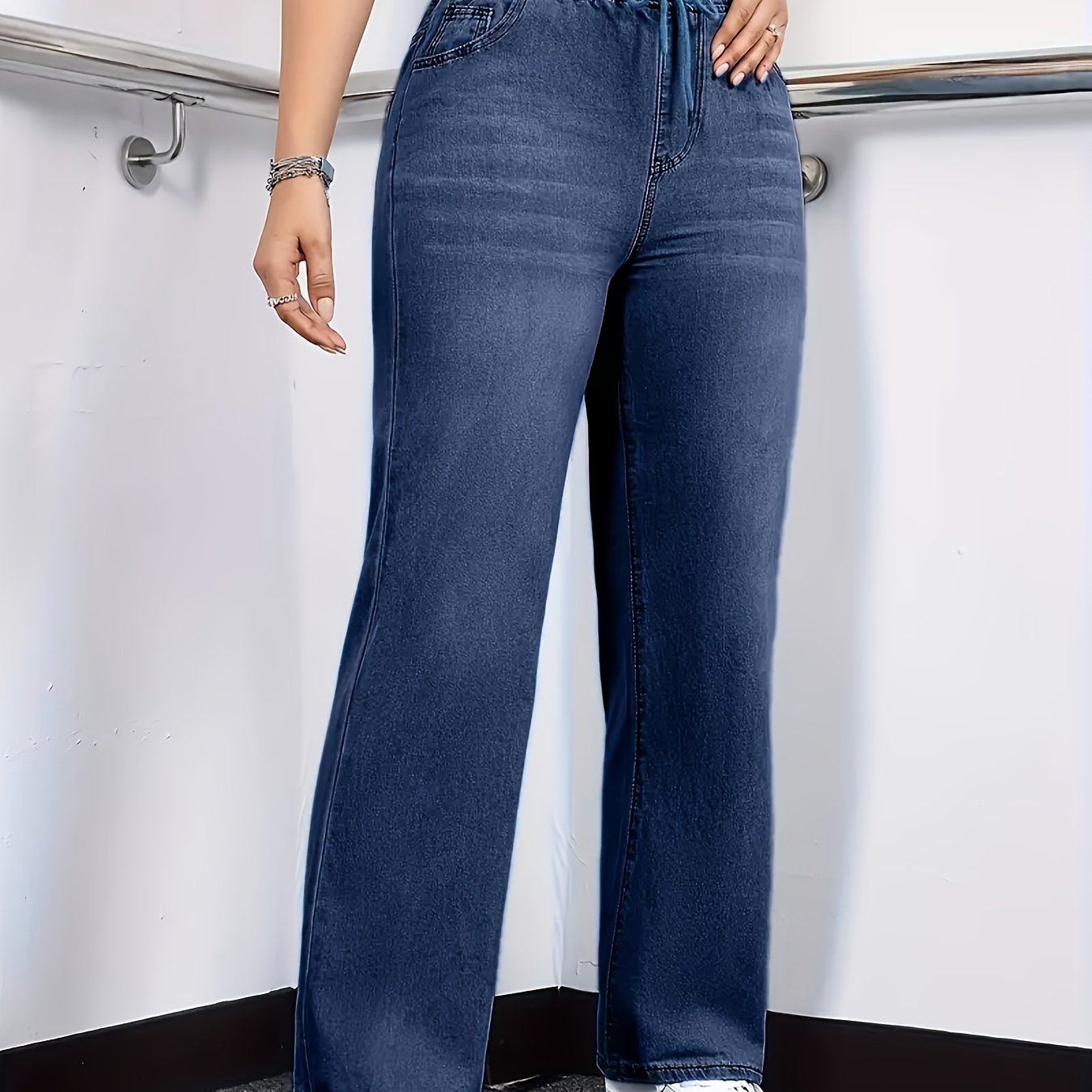 Jeans à taille élastique pour femmes