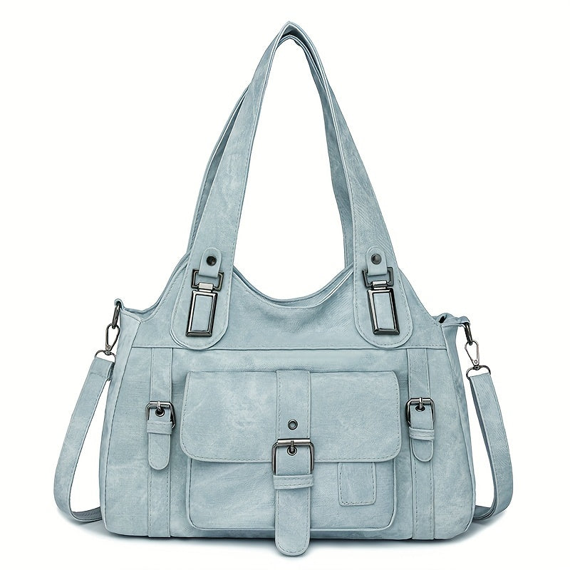 Sac Cabas Femme Rétro Taole en Synthétique avec Bandoulière Amovible – Quincaillerie Dorée et Fermeture Éclair, Couleurs : Gris / Beige / Marron / Noir – Sac Vintage pour Travail et Voyages, Sac Synthétique Durable