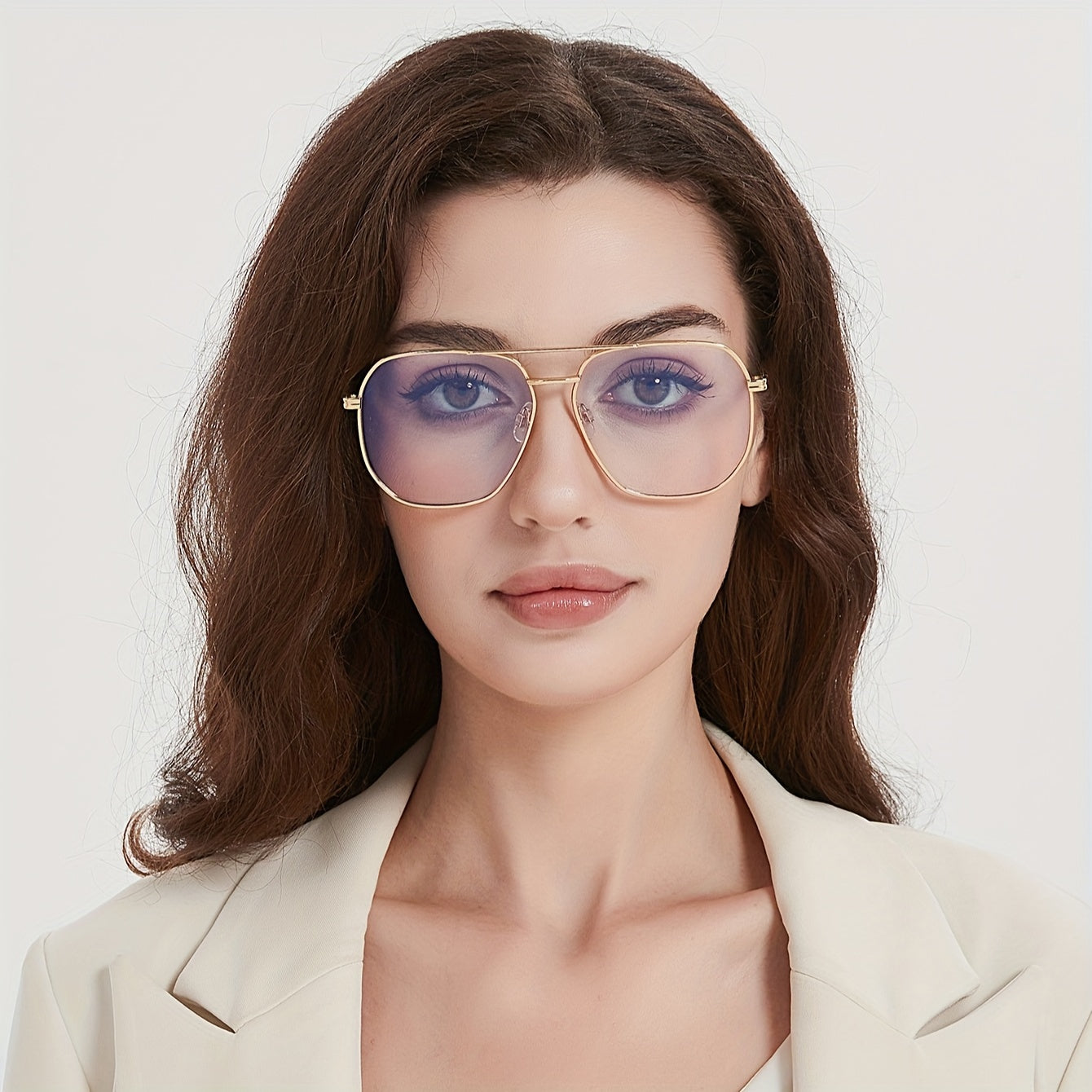 Computer Glasses for Men and Women, Unisex Design, Metal Frame Computer Glasses, Large-sized Glasses