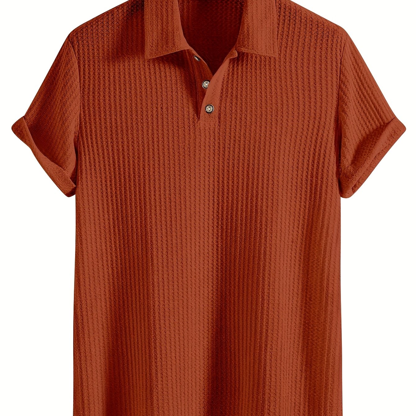 2025 New Casual Sport Shirt Men's Short Sleeve High-End Summer Solid Color Top T-Shirt Half-Sleeve Versatile Golf, Fishing, Basketball, Gym, Swimming & Beach Shirt with Lapel Collar