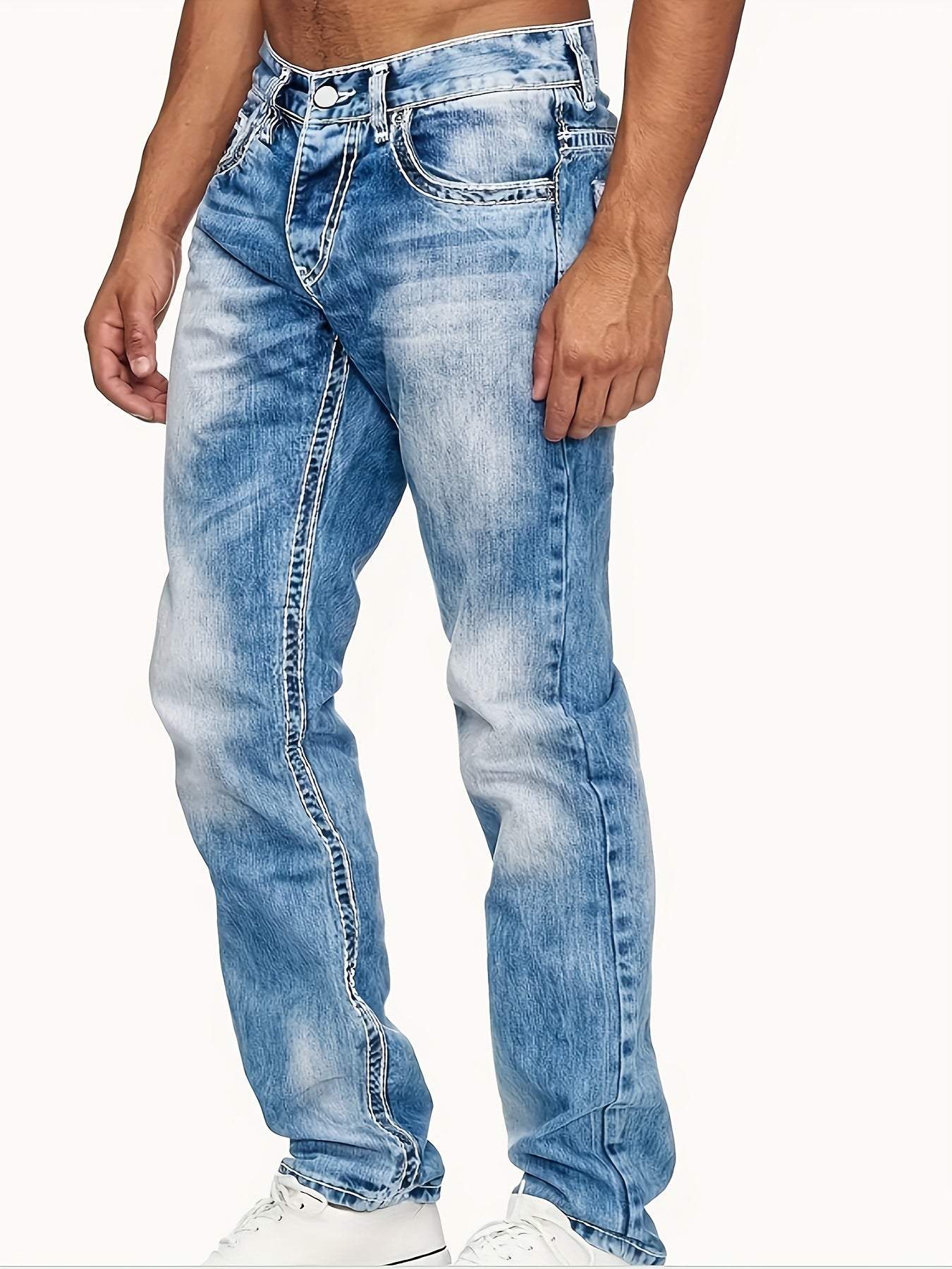 Jean épais pour homme – denim extensible non transparent, coupe skinny, lavable en machine, idéal usage quotidien et formel, vêtement toutes saisons, basique polyvalent de qualité