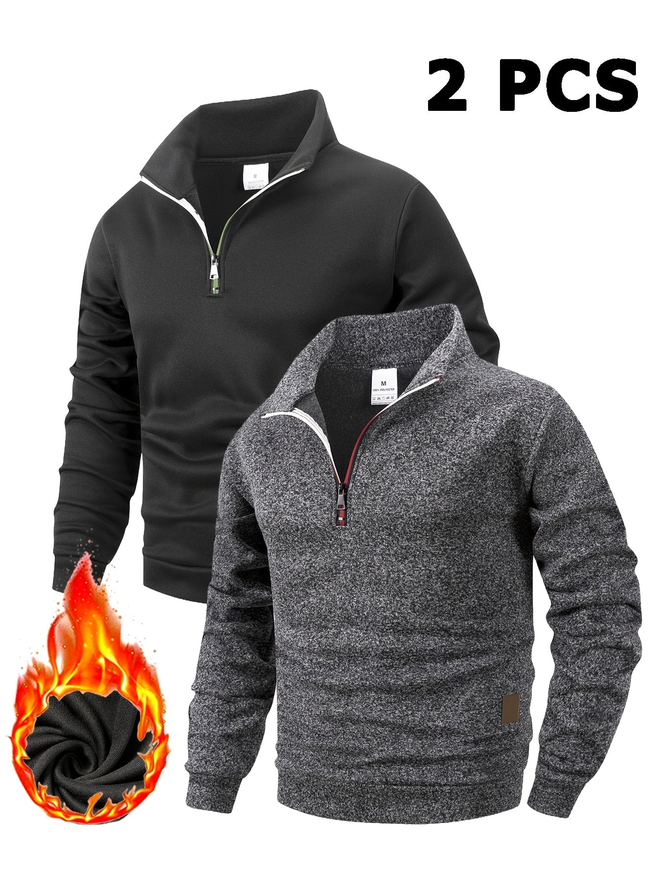 Sweat-shirt de sport homme printemps/automne – polaire légère, demi-zip, col montant et manches longues, adapté pour la course quotidienne, le fitness et le casual, léger et ajusté, idéal pour l’automne et l’hiver