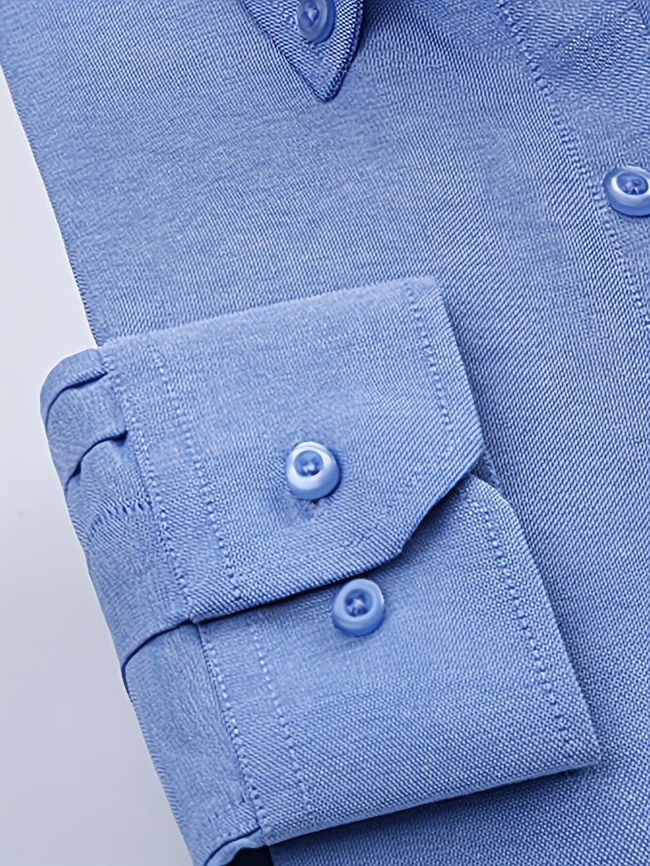 Men'S Oxford Cloth Shirt Two-Piece Set Durable and Wear-Resistant Business Casual Suit Versatile Commuter Outfit Solid Color Button-Up Shirt