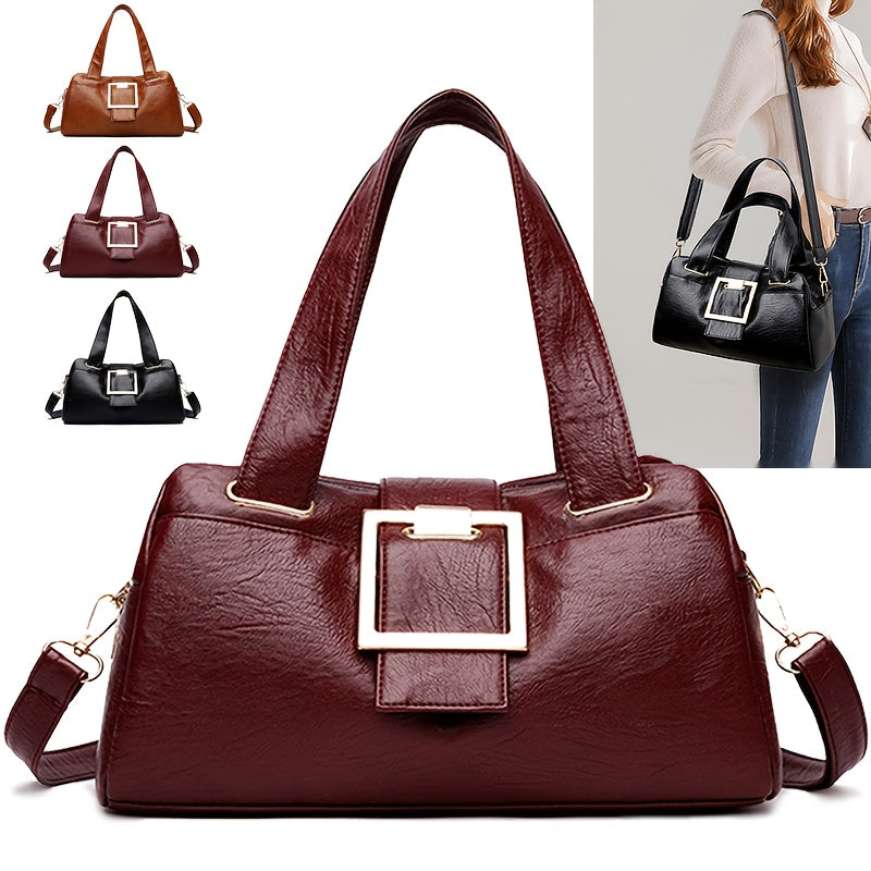 Sac Cabas Femme– Grande Capacité, Sangle Amovible, Ferrures Dorées, Multi-Compartiments avec Fermeture Zippée, Design Structuré Carré, Idéal Travail, Shopping et Voyage