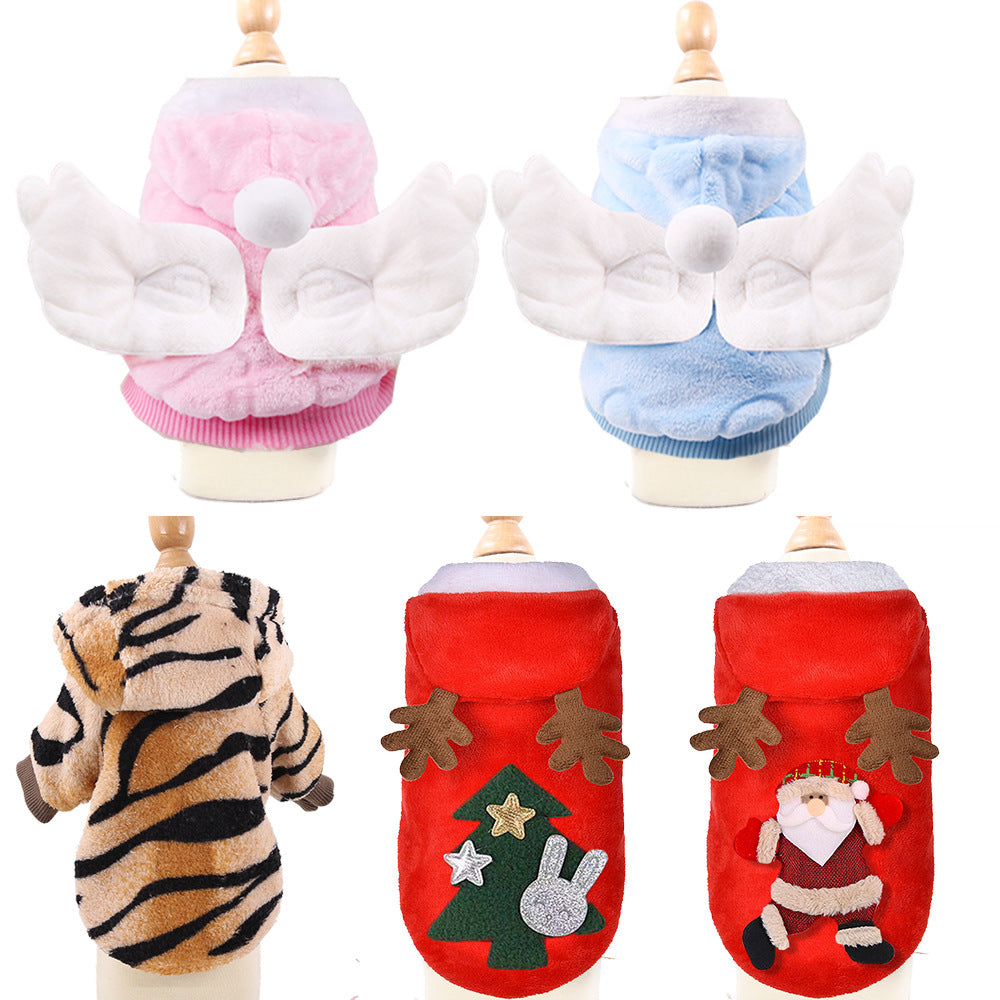 Warm Cartoon Pet Clothes for Dogs & Cats – Soft Cotton Jumpsuit