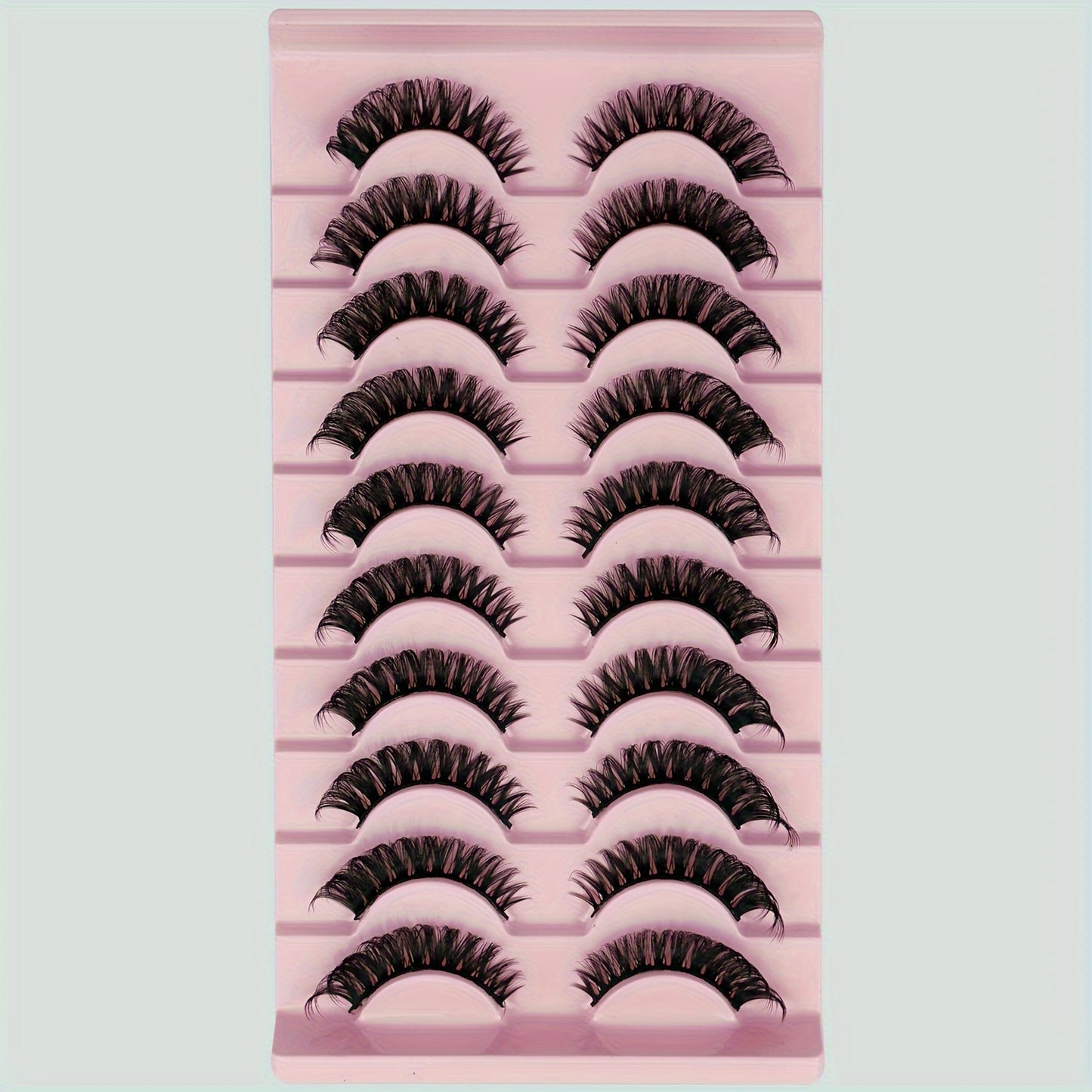10 paires de faux cils doux, longs, recourbants, épais, adaptés aux peaux mates, non irritants, réutilisables, convenant aux extensions de cils, aux faux cils individuels, aux bouquets de faux cils, aux faux cils courts, etc.