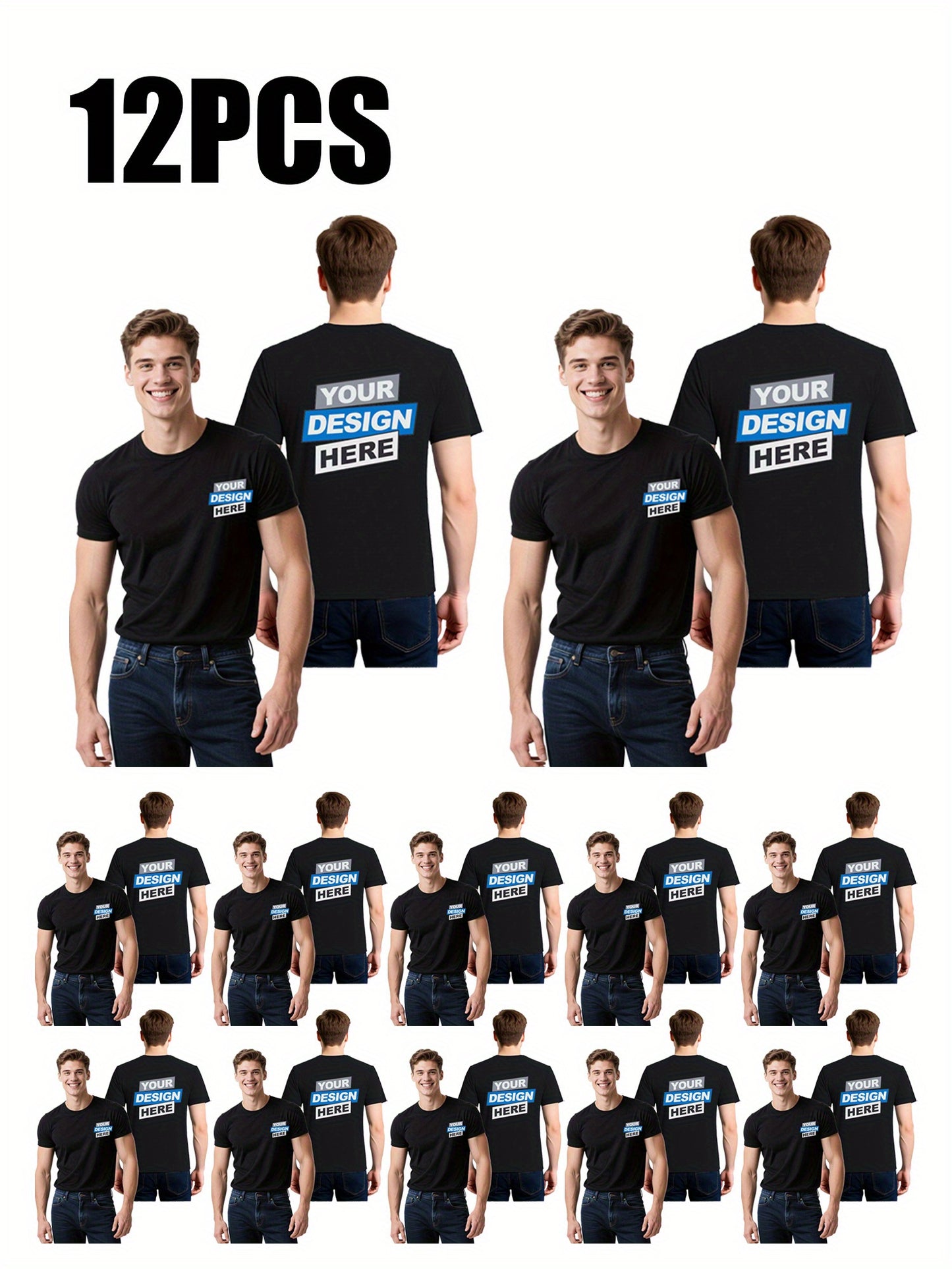 12pcs T-Shirts Sport Personnalisables – Séchage Rapide