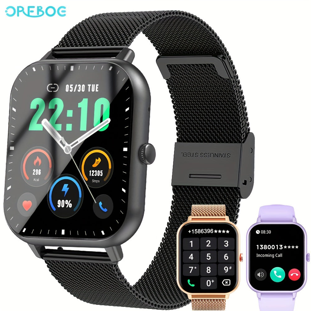 1.83” Full Touch Screen Smart Watch Compatible for iPhone & Android - 5.2 Smartwatch with Voice Control, Calling/Answer, AI Assistant, 100+ Sport Modes, Step Counter, ic, Compatible for Women & Men (Ideal Gift)