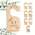 8-Piece Wooden Baby Closet Dividers – Double-Sided Nursery Clothes Size Organizers (0–24 Months)